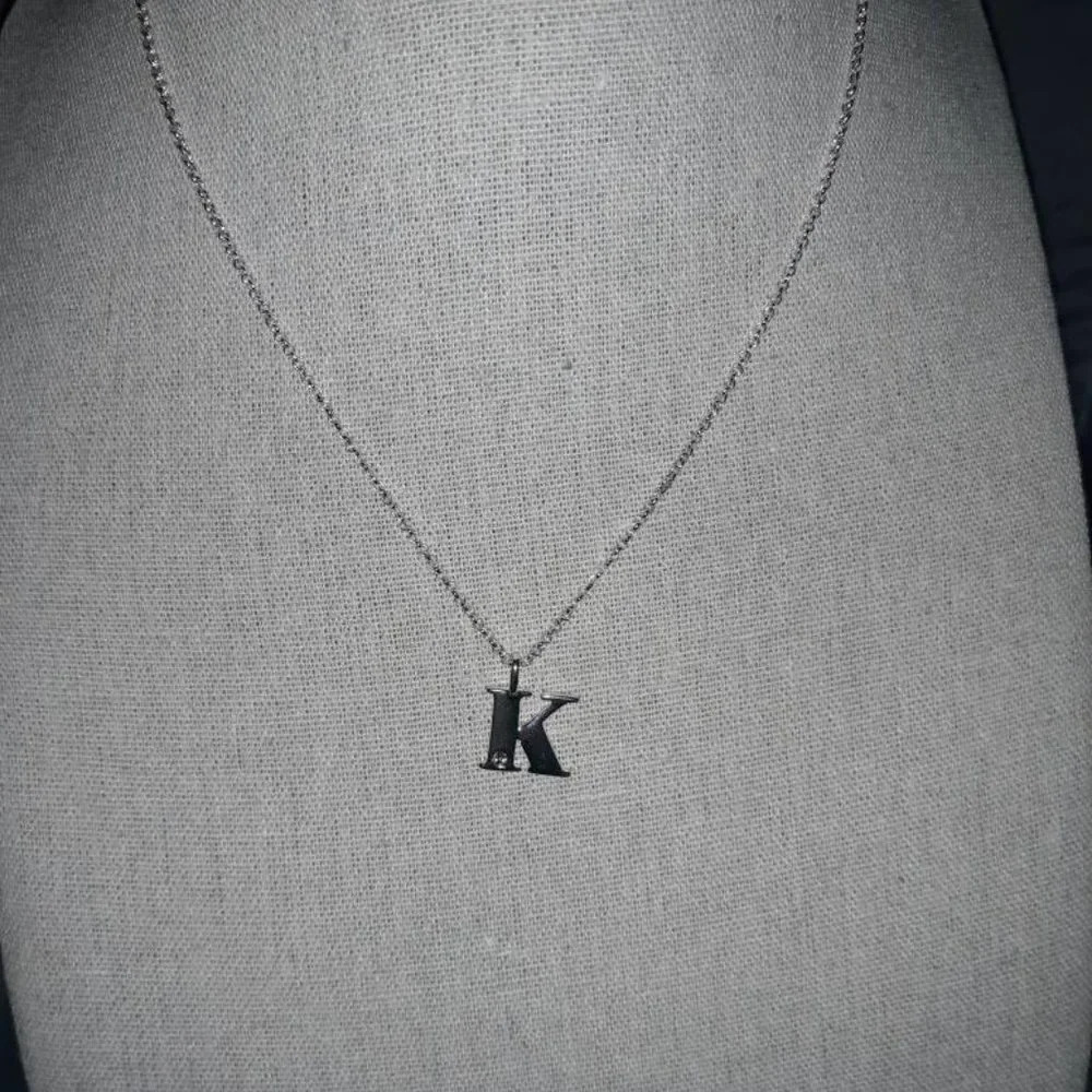 Initial Pendant Necklace- K